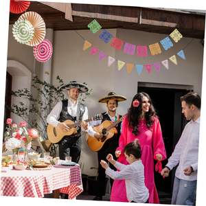Bandera mexicana Bandera <span class=keywords><strong>de</strong></span> fieltro para el Día <span class=keywords><strong>de</strong></span> los muertos Festival Fiesta al aire libre <span class=keywords><strong>Carnaval</strong></span> Cumpleaños Celebración Decoraciones Estilo <span class=keywords><strong>de</strong></span> corona - Product Image 2