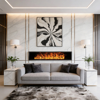 Cheminée électrique moderne personnalisable AFW120 pour intérieur, 1220 mm, flamme réglable avec télécommande, sans insert chauffant