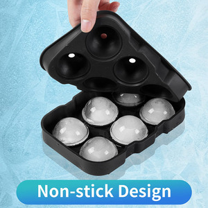 Grand moule à glaçons rond en silicone réutilisable pour whisky Plateau à glaçons rond en silicone facile à libérer avec couvercle - Product Image 3