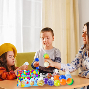 12-Pack Sensory Stress <b>Ball</b> Set Fidget Mesh <b>Ball</b> Decompression <b>Squeeze</b> Toy TPR & Waterbeads for Boys and Girls Aged 5-7 Years - Product Image 4