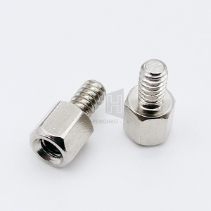 Rame di alta qualità nichelato # Distanziatore esagonale 4-40*5+<span class=keywords><strong>L</strong></span> maschio-femmina con vite di regolazione per schede PCB, schede madri, VGA, DVI, COM - Product Image 6