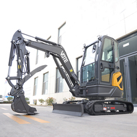 Envío Gratis Mini Excavadora de 3 Toneladas, 2 Toneladas, Motor Ce Euro5 Epa, Pequeña Excavadora de 3.5 Toneladas, Micro Excavadoras con Cucharón