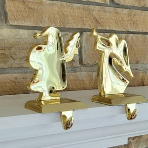 Gold FInished Home Decorative Brass <b>Stocking</b> <b>Holder</b> for Christmas Ornaments Decor - Product Image 2
