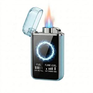 Briquet électronique intelligent LED 2026 en promotion, rechargeable USB-C, design coloré, coupe-vent, pour cigarettes et barbecue - Product Image 1