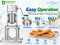 Machine manuelle à churros 5L/7L en acier inoxydable, portable, avec système de remplissage et de friture pour bâtonnets de pâte frite