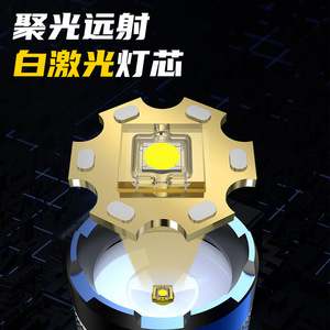 Linterna recargable de aleación de aluminio con LED, con zoom, regulable, portátil para exteriores, luz blanca de alta potencia - Product Image 3