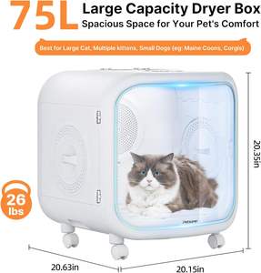 เครื่องอบแห้งสัตว์เลี้ยงอัตโนมัติแบบพกพา ความจุขนาดใหญ่ เป็นมิตรกับสิ่งแวดล้อม รู<span class=keywords><strong>ป</strong></span><span class=keywords><strong>ทรง</strong></span>ลูกบาศก์ สำหรับแมวและสุนัขขนาดเล็ก ควบคุมผ่าน<span class=keywords><strong>แอ</strong></span>พ ทำงานเงียบพิเศษ ไม่ต้องใช้มือ - Product Image 2