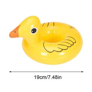 All'ingrosso flottante per piscina portabicchieri in PVC gonfiabile giallo anatra porta bevande per la festa di nuoto - Product Image 6