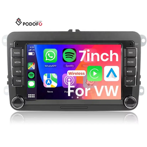 Autoradio Android Podofo 7 pouces 4+64G avec Carplay/Android Auto sans fil, GPS/DSP/Wifi/FM/RDS pour VW/Polo/Golf/Seat/<span class=keywords><strong>Skoda</strong></span>/Passat - Product Image 1