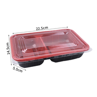 Boîte à lunch alimentaire jetable en plastique à 3/4 compartiments Boîte à bento d'emballage personnalisée Conteneurs à emporter pour vaisselle à emporter