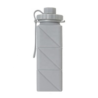 Bouteille de sport pliable personnalisable avec logo, anti-fuite, sans BPA, grande capacité, en silicone avec couvercle en PP, portable pour l'extérieur