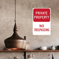 Letrero de Metal de Propiedad Privada, 4 Piezas, Decoración de Pared con Advertencia de Prohibido el Acceso, para Seguridad del Hogar