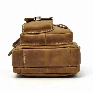 Sacs à bandoulière pour hommes tendance, sacs à bandoulière en cuir de petite taille, sacs de ceinture pour hommes - Product Image 4