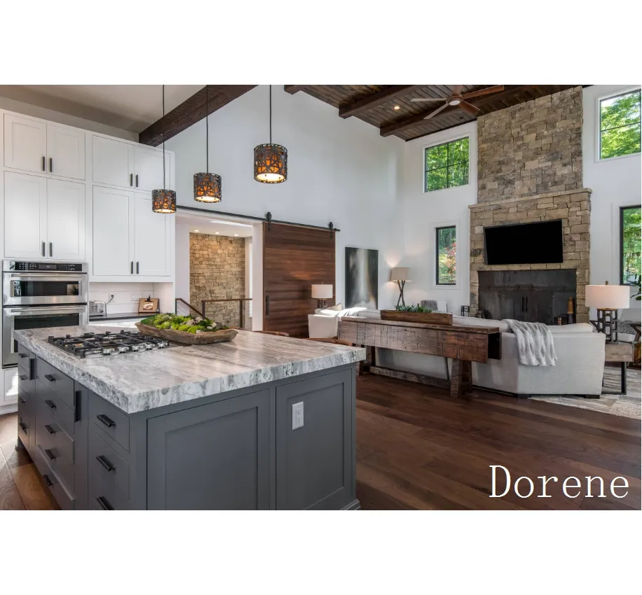 2024 Dorene Design moderne de haute qualité prêt à l'emploi livraison rapide armoires de cuisine avec évier et comptoir