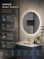 Espejo de Baño Redondo con Luz LED Inteligente Integrada y TV, Personalizable para Hoteles, Compatible con Analizador de Piel con IA