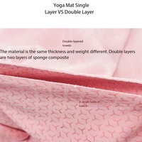 Serviette de yoga en polaire double face antidérapante et antibactérienne pour le voyage transfrontalier ; absorbante, personnalisable, 183x70cm, modèle F2200