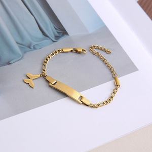Pulsera de Acero Inoxidable 316L, Resistente al Deslustre, Impermeable, Linda, Chapada en Oro de 14k y 18k, con Dijes Delicados para Niños - Product Image 3