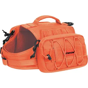 Sac à dos durable personnalisé pour chiens de taille moyenne Sac à dos en nylon pour animaux de compagnie avec poches latérales pour la randonnée, la marche, l'entraînement et la course à pied