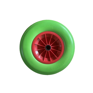 लाइन पैटर्न हरे लाल प्लास्टिक रिम 4.00-8 व्हीलबैरो फोम व्हील - Product Image 2