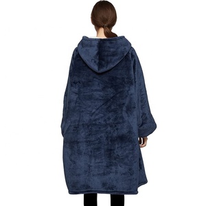 100% Polyester <strong>Comfy</strong> Wearable Oversized Sherpa Oodie Blanket <strong>Hoodie</strong> for Women and Men - Product Image 2