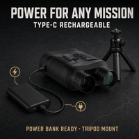 Jumelles de vision nocturne 4K Mini80 pour l'extérieur, capteur 0,005 Lux et portée dans l'obscurité totale de 400 m pour le camping et la survie en extérieur