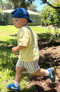 Vêtements pour enfants personnalisés, t-shirt oversize 100% coton pour garçons et <span class=keywords><strong>short</strong></span> rayé en sergé, ensemble 2 pièces, vêtements mignons pour bébés - Product Image 3