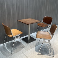 Table carrée de style vintage pour café, salon de thé, table en panneau marin, table de dessert rétro, table de boulangerie, chaise, mobilier de maison
