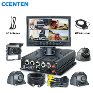Vehicle Fleet Management Bus Truck 360 Camera MDVR Kit 7 Inch Video Monitor 4CH SD DVR 4G GPS Real-time Surveillance System