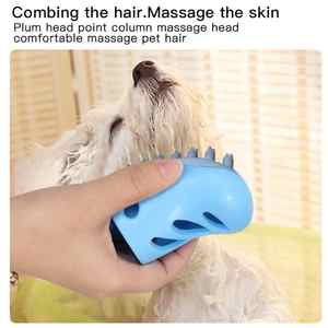 2025 nouveau gros brosse de bain pour animaux de compagnie Tpr trou chaussures brosse de bain chat toilettage Massage brosse de bain pour chats chiens - Product Image 4