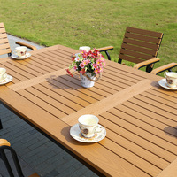 Table carrée d'extérieur au design moderne et banc en bois antiseptique pour cour, balcon, café en plein air, loisirs-pour hôtel et restaurant