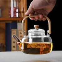 Nouvelle poignée théière ménage vapeur service à thé Pot lumière luxe théière Style chinois haute borosilicate verre théière