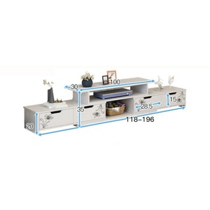 Mobile TV Moderno Estensibile in Legno, Console Multimediale con Armadietto Contenitore, <span class=keywords><strong>Centro</strong></span> Intrattenimento da Terra per Soggiorno - Product Image 6