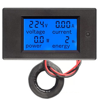 PZEM-061 Medidor de Energía Eléctrica Digital LCD Monofásico 4 en 1, Panel de Medición de Vatios, Voltímetro, Medidor de kWh para el Hogar con CT