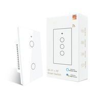Interrupteur Wi-Fi intelligent contrôlé par application, durable en ABS/PC ignifuge, 10A 250V, compatible Alexa, panneau tactile vocal, IP20, 3 gangs, US AU