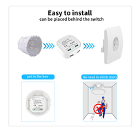 Interrupteur à télécommande sans fil RF433 auto-alimenté, portée 30-100m, conception sans câblage, 240V AC 0.5A