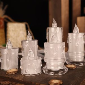 Acrylique Transparent Cristal Larmes Creative Festival Atmosphère Décoration LED <span class=keywords><strong>Petite</strong></span> <span class=keywords><strong>Bougie</strong></span> Électronique Thé Cire Lampe - Product Image 3