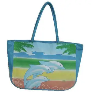 फैशन बड़े लक्जरी मछली मुद्रण के साथ समुद्र तट बैग महिलाओं ढोना