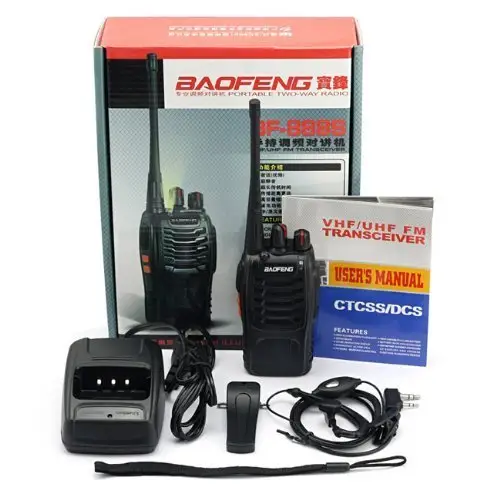 Walkie talkie ham hf rádio com duas vias, rádio baofeng bf 888s