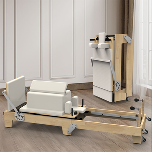 Nouveau Reformer <span class=keywords><strong>de</strong></span> Pilates Pliable en <span class=keywords><strong>Bois</strong></span>, Équipement <span class=keywords><strong>de</strong></span> Fitness Professionnel pour Usage Domestique, Entraînement Privé et Studios <span class=keywords><strong>de</strong></span> Yoga - Product Image 3
