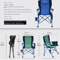Chaise de pêche en métal portable de marque privée personnalisée sac de rangement avec accoudoir porte-gobelet chaise de plage pliante pour camping-pour parc et hôtel