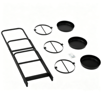 Support de pot de fleurs en métal portable simple et moderne à 3 niveaux pour l'intérieur et l'extérieur, support de présentation de plantes pour le salon et le jardin