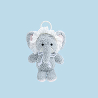 En gros, Mini pendentif animal en peluche moelleux avec bonnet en dentelle, porte-clés en peluche de dessin animé, breloque de sac à dos, anti-stress, cadeau pour enfants