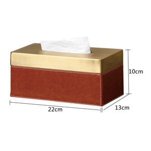 Boîte à mouchoirs en <span class=keywords><strong>cuir</strong></span> de luxe <span class=keywords><strong>mouchoir</strong></span> de bureau organisateur de papier boîte de couverture mouchoirs distributeur de mouchoirs porte-serviettes étui de couverture - Product Image 4