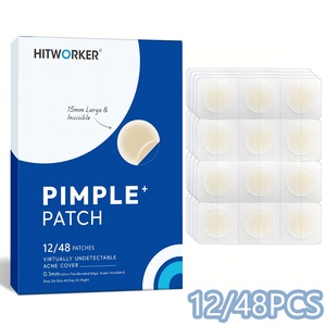 Patch hydrocolloïde OEM absorbant l'huile d'arbre à thé 12 <span class=keywords><strong>points</strong></span> pour le traitement des taches d'acné couvrant les imperfections de l'aloe vera. - Product Image 2