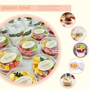 Tazones Desechables de Plástico para Postres, Tazones para Helado con Logotipo Personalizable y Embalaje en Blíster - Product Image 1