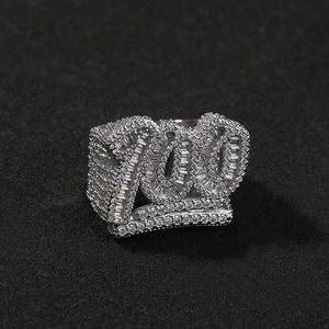 Baguette 100นิ้วขนาดใหญ่แหวนแฟชั่นผู้ชายฮิปฮอปเครื่องประดับนำโชคสไตล์แร็ปเปอร์นำโชคมาให้ชีวิตของคุณ - Product Image 6