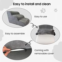 Escaliers modernes personnalisés pour petits chiens et chats – Conception carrée confortable, housse imperméable, mousse haute densité, lit-canapé toutes saisons