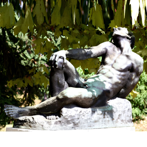 Decoración de Jardín al Aire Libre, Escultura de Metal Personalizada de un Hombre Desnudo en Tamaño Real, Fundición de Latón, Cobre y Bronce, en Venta - Product Image 1