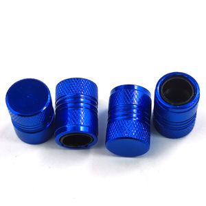 Aluminum Alloy Valve <b>Caps</b> 1 Blue 1 Black 1 Red 1 Gray American Style Tubeless Car Tire <b>Dust</b> Cover - Product Image 5