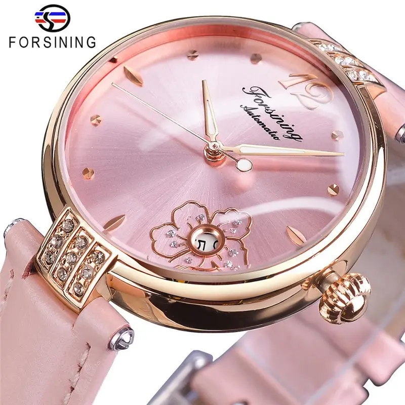 New Forsining ladies hollow out waterproof automatic mechanical diamond watches for women